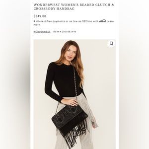 Wonderwest BootBarn black leather clutch crossbody fringe